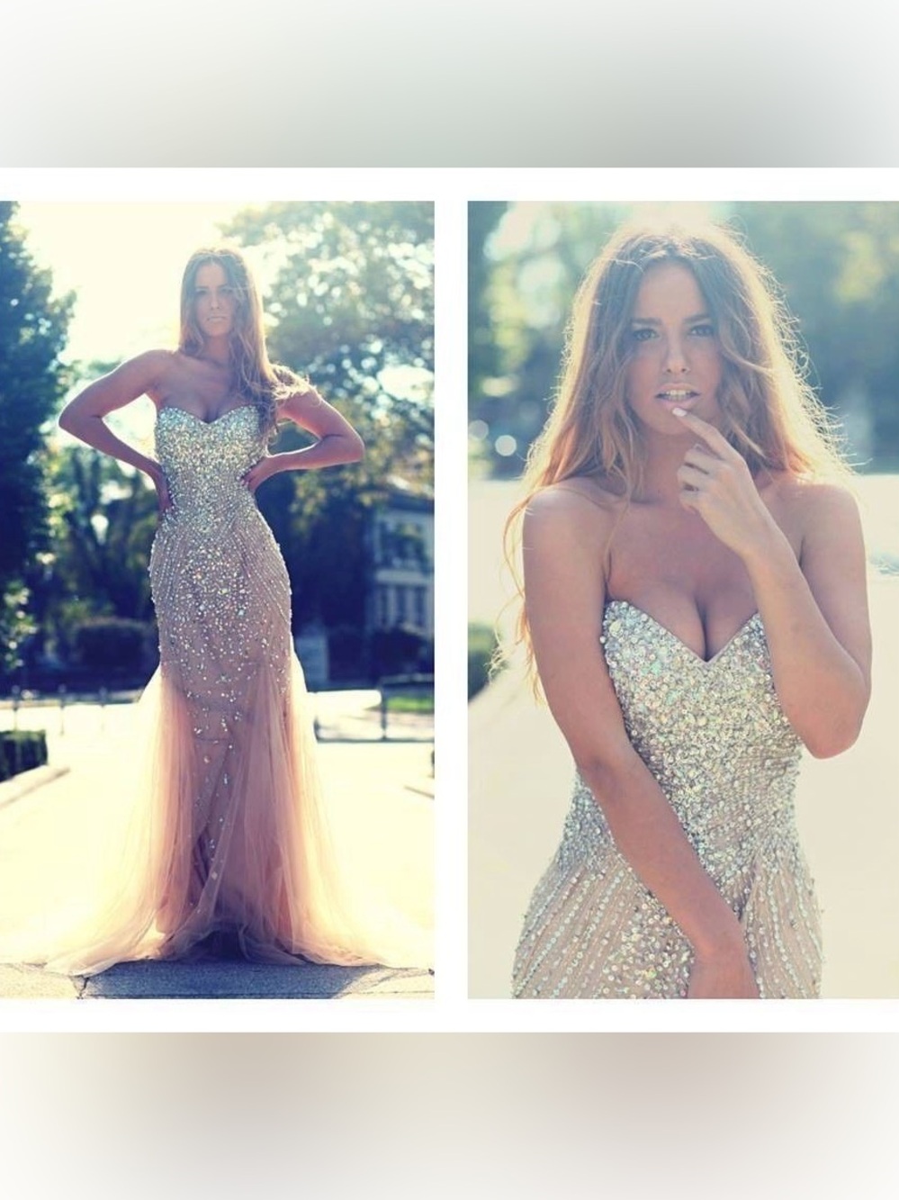 Glamour Blush Sequin Mermaid Prom Dress